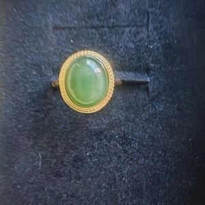Elegant S925 Green Jasper Stone Ring